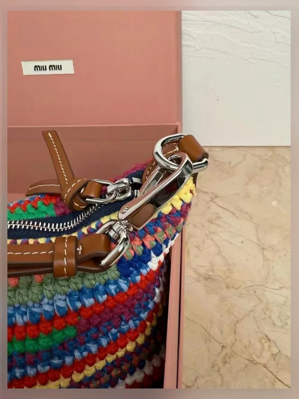 Miu Miu Multicolor Crochet Ankle Bootie